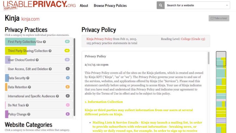 Usable Privacy Shows You What Privacy Policies Actually Mean, in Plain English