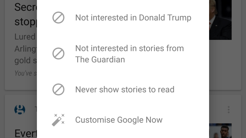Prevent Google Now From Showing Stories From Sites or Topics You Don't Like