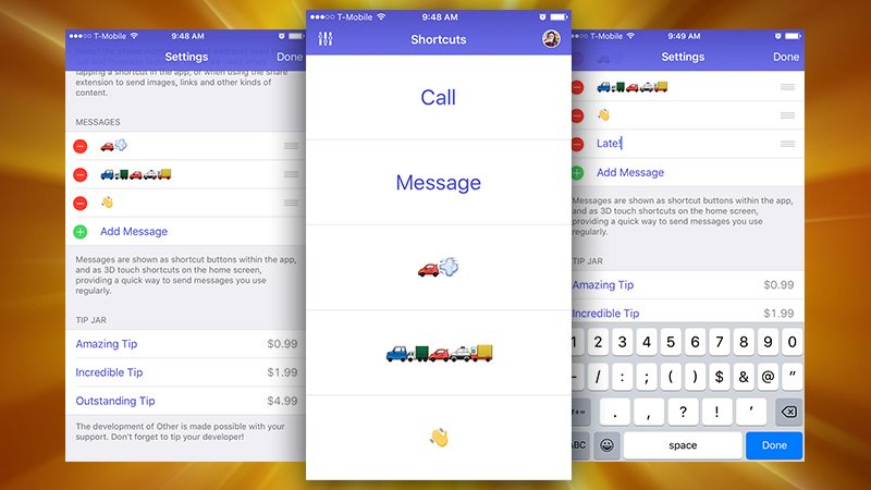 Other for iPhone Quickly Sends Canned Messages to One Other Person