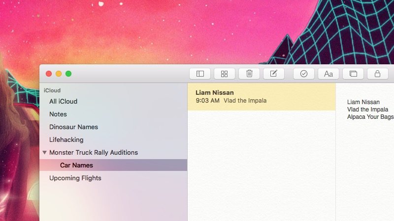 Nest Folders Inside of Folders in Apple Notes from the Mac App