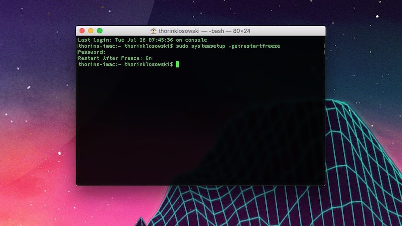 Change Whether Your Mac Automatically Reboots After a System Freeze or Not