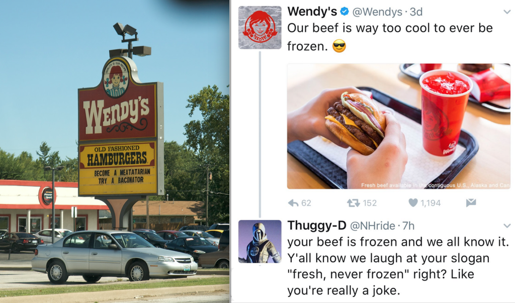 Flickr / Marcin Wichary and Twitter / Wendy's 